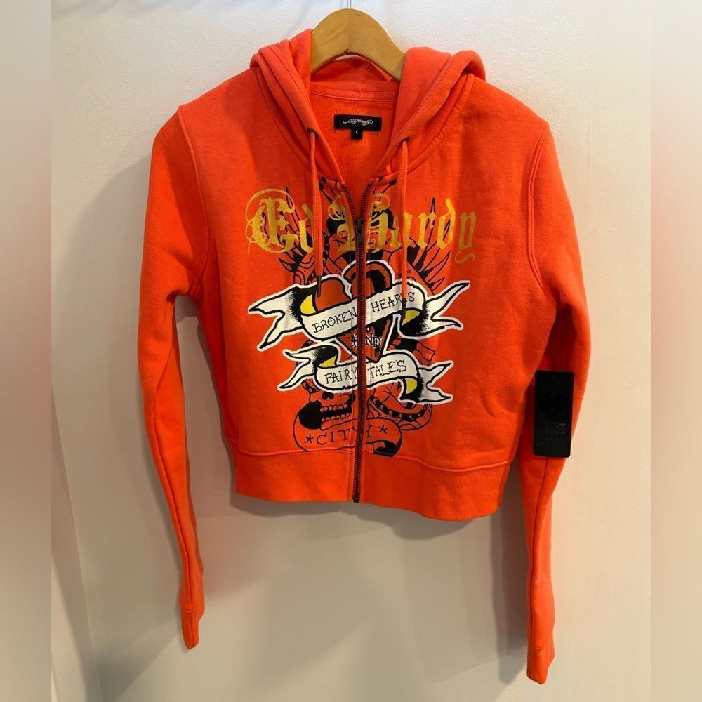 Ed Hardy Bold Orange Hoodie